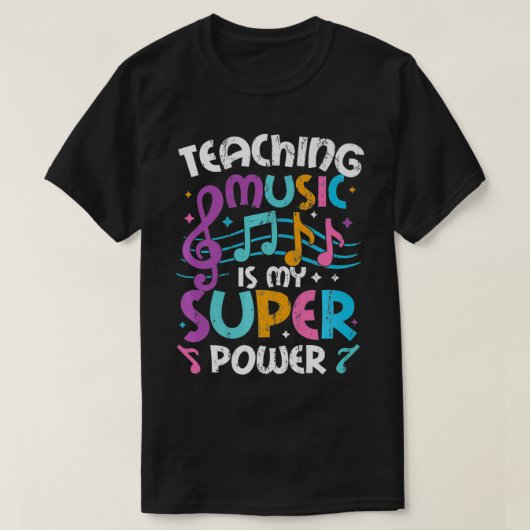 Muziek leren is mijn Superpower Music Teacher Prem T-shirt (Design voorkant)