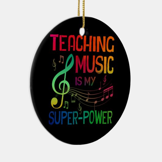 Muziek leren is mijn Superpower terug naar school Keramisch Ornament (Rechts)