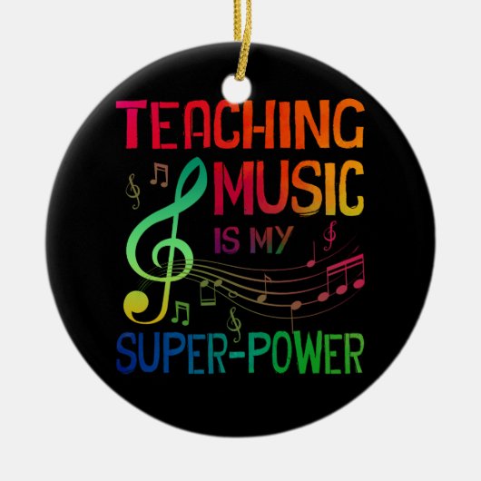 Muziek leren is mijn Superpower terug naar school Keramisch Ornament (Voorkant)