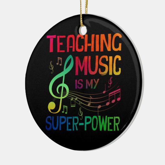 Muziek leren is mijn Superpower terug naar school Keramisch Ornament (Links)