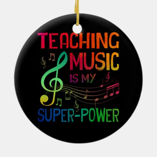 Muziek leren is mijn Superpower terug naar school Keramisch Ornament (Achterkant)