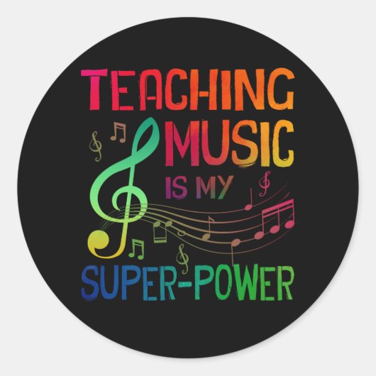 Muziek leren is mijn Superpower terug naar school Ronde Sticker (Voorkant)