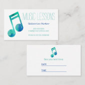 Muziek Lesson Appointkaart Piano Voice Afsprakenkaartje (Voorkant / Achterkant)