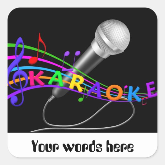 Muziek leuk Karaoke aanpasbare sticker woorden toe (Voorkant)