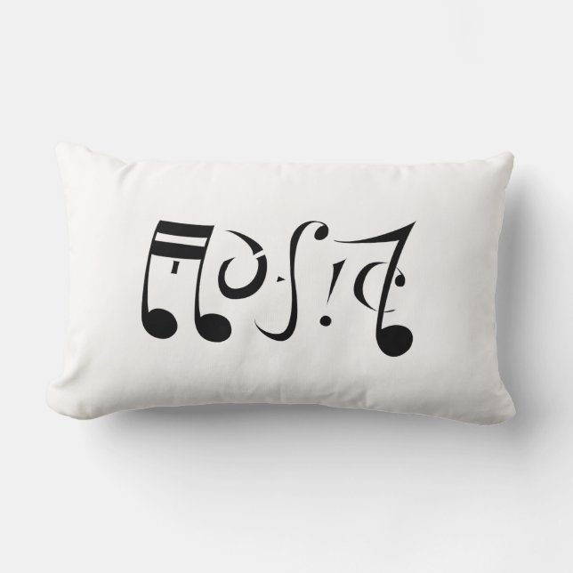 Muziek leven Ambigram Pillow (Omlaag!) Kussen (Voorkant)
