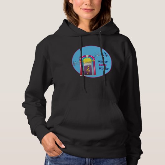 Muziek Liefde Muziek Design Hoodie (Voorkant)