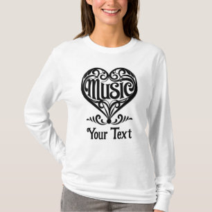 Muziek Liefhebber Elegante Gerolde Hart Persoonlij T-shirt