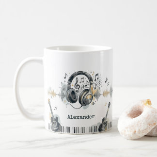 Muziek Liefhebber Kunstenaar Waterverf Gepersonali Koffiemok
