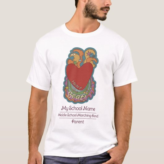 Muziek Liefhebbers Hart Doodles Custom School Acti T-shirt (Voorkant)