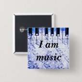 Muziek Live_ Vierkante Button 5,1 Cm (Voorkant /achterkant)