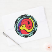 Muziek logo Design iPhone case Ronde Sticker (Envelop)