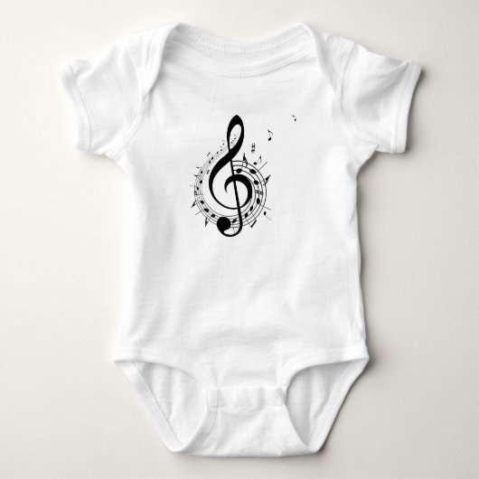 Muziek Logo Kunstontwerp Baby Bodysuit (Voorkant)