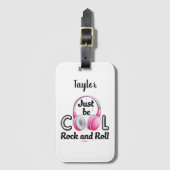 Muziek Lover is alleen maar Cool Rock en Roll Bagagelabel (Voorkant (verticaal))