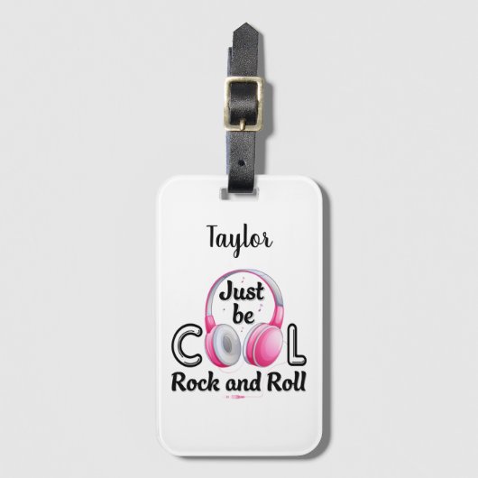 Muziek Lover is alleen maar Cool Rock en Roll Bagagelabel (Voorkant (verticaal))