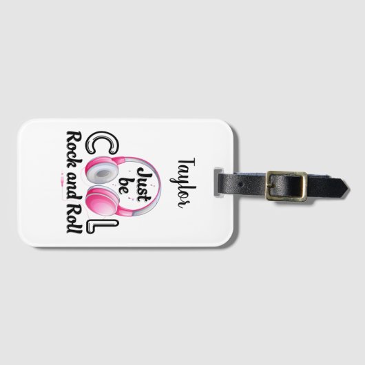 Muziek Lover is alleen maar Cool Rock en Roll Bagagelabel (Voorkant (horizontaal))