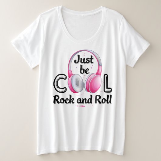 Muziek Lover is alleen maar Cool Rock en Roll Grote Maat T-shirt (Design voorkant)