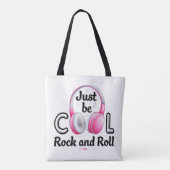 Muziek Lover is alleen maar Cool Rock en Roll Tote Bag (Achterkant)