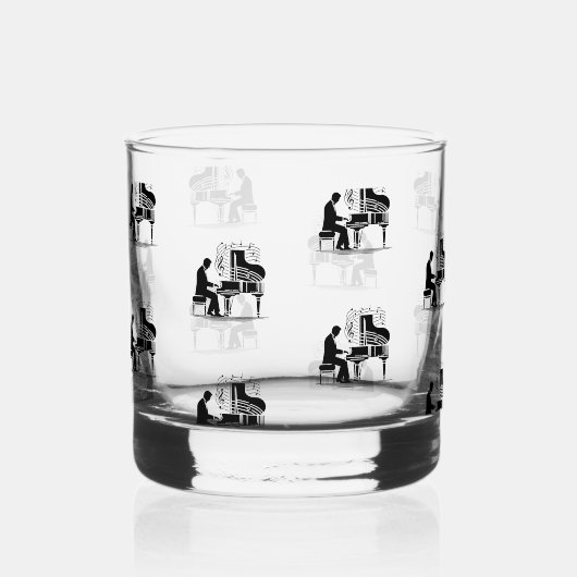 Muziek Lover's Piano Man Whiskey Bar / Drinkware S Whisky Glas (Achterkant)