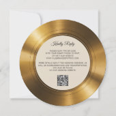 Muziek LP Vinyl Gold Elegant Modern Wedding Kaart (Achterkant)
