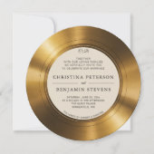 Muziek LP Vinyl Gold Elegant Modern Wedding Kaart (Voorkant)