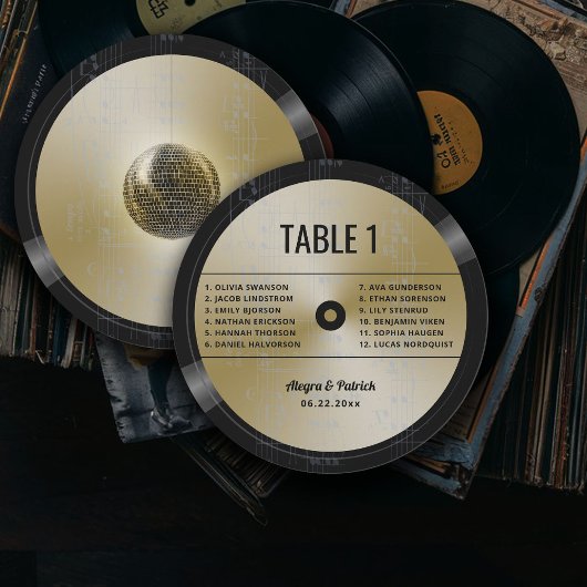 Muziek LP Vinyl Retro  Gouden Trouwtafel Kaart