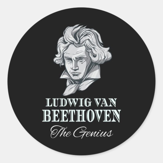 Muziek - Ludwig van Beethoven De Genius Ronde Sticker (Voorkant)