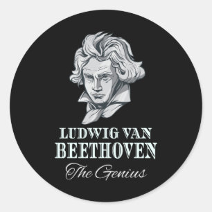 Muziek - Ludwig van Beethoven De Genius Ronde Sticker