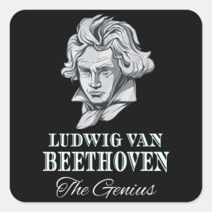 Muziek - Ludwig van Beethoven De Genius Vierkante Sticker