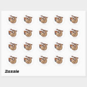 Muziek Luiaard Ronde Sticker (Vel)
