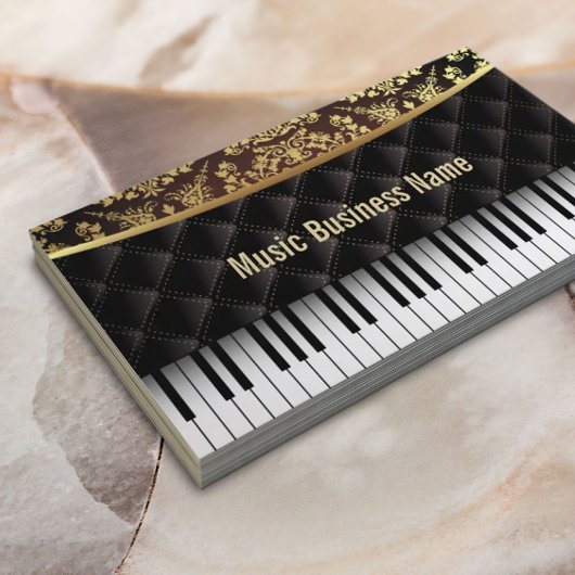 Muziek Luxe Diamant Patroon Piano Lessen Visitekaartje