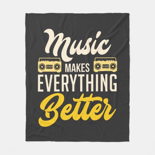 Muziek maakt alles beter zangeres fleece deken (Voorkant)