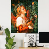 MUZIEK MAAKT CHRISTMAS ANGEL Mandolin Player Poster (Thuiskantoor)