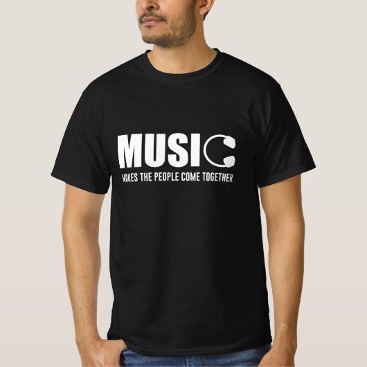 Muziek maakt de mensen samen t-shirt (Voorkant)