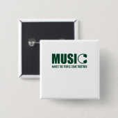 Muziek maakt de mensen samen vierkante button 5,1 cm (Voorkant /achterkant)