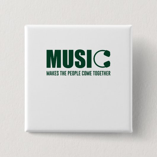 Muziek maakt de mensen samen vierkante button 5,1 cm (Voorkant)