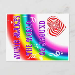 Muziek maakt de wereld draaiend briefkaart