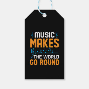 Muziek maakt de wereld draaiend cadeaulabel
