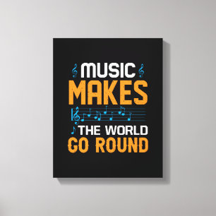 Muziek maakt de wereld draaiend canvas afdruk