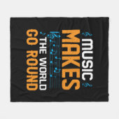 Muziek maakt de wereld draaiend fleece deken (Voorkant (Horizontaal))