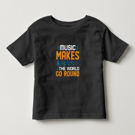 Muziek maakt de wereld draaiend kinder shirts (Voorkant)