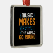 Muziek maakt de wereld draaiend metalen ornament (Rechts)