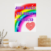 Muziek maakt de wereld draaiend poster (Keuken)