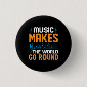 Muziek maakt de wereld draaiend ronde button 3,2 cm (Voorkant)