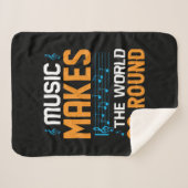 Muziek maakt de wereld draaiend sherpa deken (Voorkant (horizontaal))