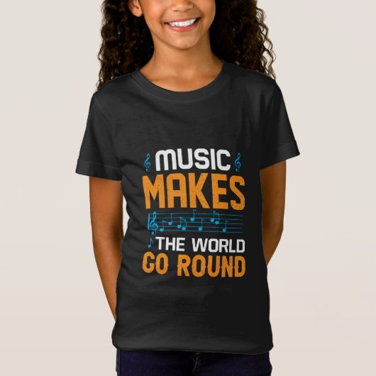 Muziek maakt de wereld draaiend t-shirt (Voorkant)