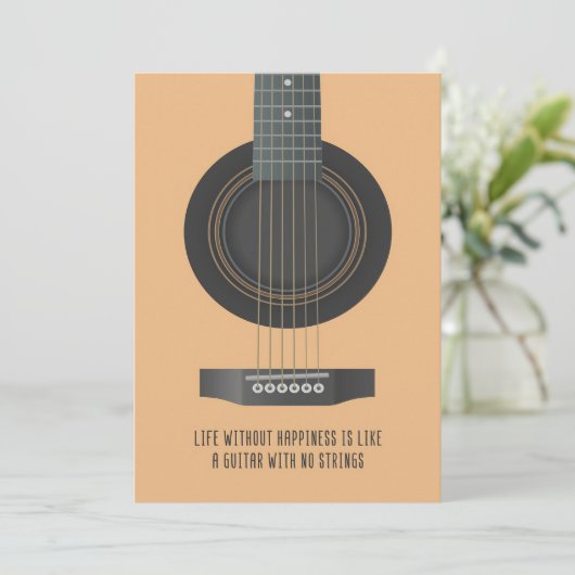 Muziek maakt een gitaar zonder touwen bedankkaart (Staand voorkant)