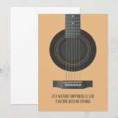 Muziek maakt een gitaar zonder touwen bedankkaart (Voorkant / Achterkant)