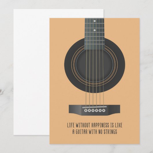 Muziek maakt een gitaar zonder touwen bedankkaart (Voorkant / Achterkant)