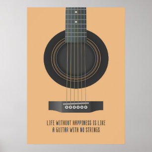 Muziek maakt een gitaar zonder touwen poster