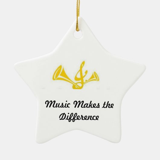 Muziek maakt het verschil keramisch ornament (Voorkant)